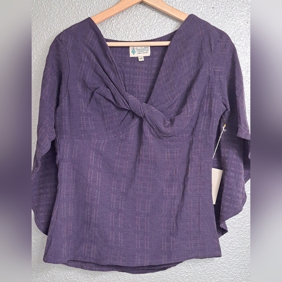 NWT Studio SKB Purple Textured Top Size XS - Picture 10 of 13